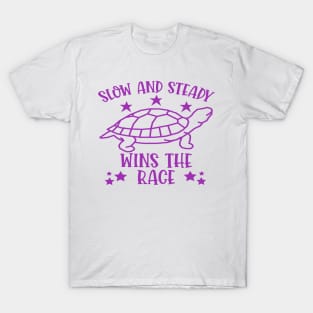 Inspirational Quote Turtle Design - Slow And Steady Wins The Race T-Shirt